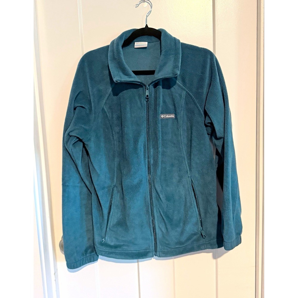 Columbia Benton Springs Fleece Jacket Womens XL Teal Blue Green Full Zip WL6439